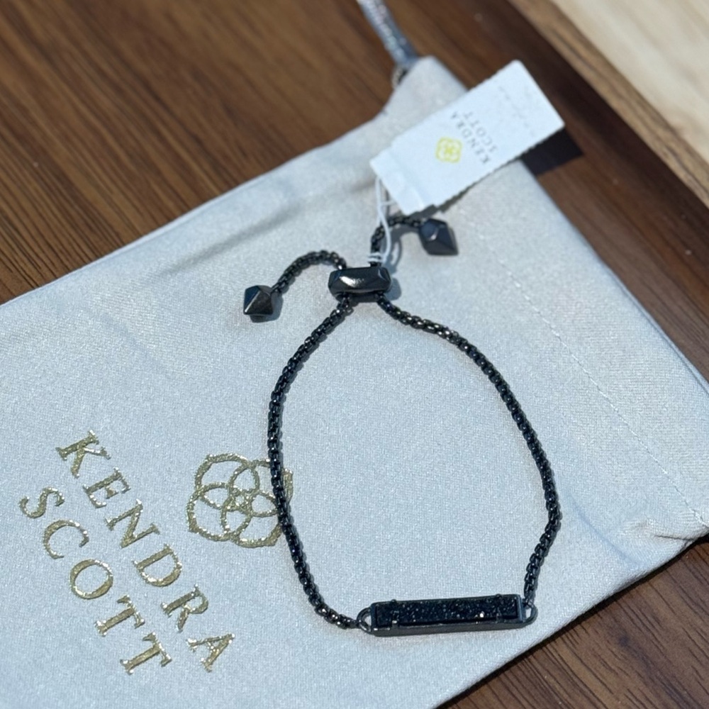 Kendra Scott Stan Adjustable Bracelet-- Gunmetal Black. New w/ Tags